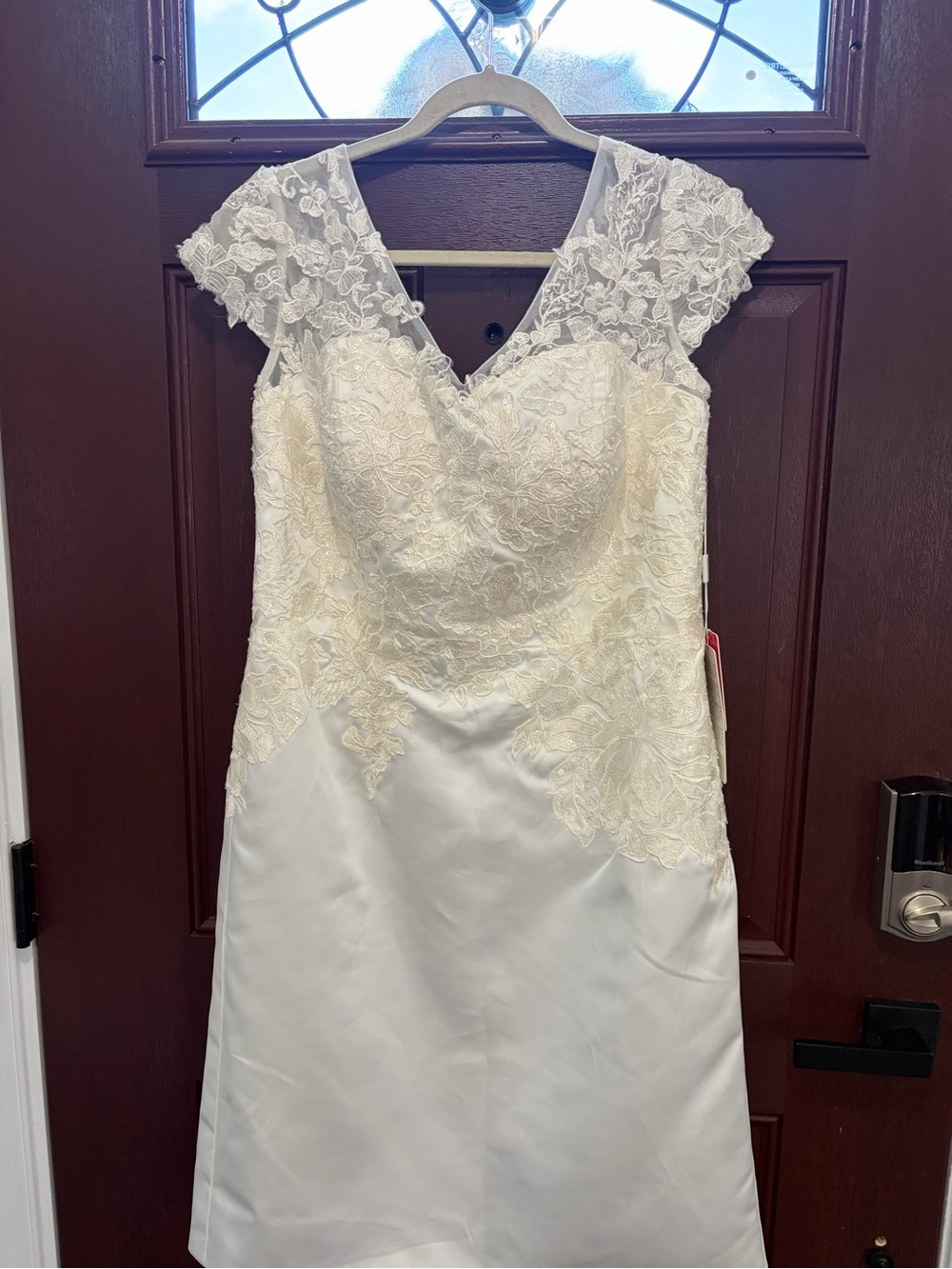 JJs House Ivory Lace Cap-Sleeve Bridal Gown